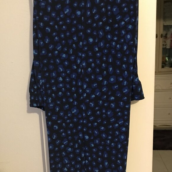 IMAN 2XL BLUE AND BLACK FAUX ANIMAL PRINT PANTS - Picture 4 of 9